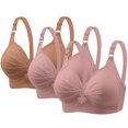 thumbnail image 2 of Bras for Women, 3PCS Womans Printing Gathered Together Large Size Daily Bra Underwear No Rims, 2 of 9