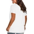 thumbnail image 2 of WTXUE T-Shirts à Manches Courtes, Chandails à Col Rond pour Femmes Chemises en Coton Chemises Amples T-Shirts Hauts Amples Unis / Décontractés pour Femmes White M, 2 of 8