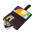 thumbnail image 4 of Case for Samsung Galaxy A52 5G Cover Zipper Pocket Wallet Case Magnetic Protective - Braun, 4 of 5