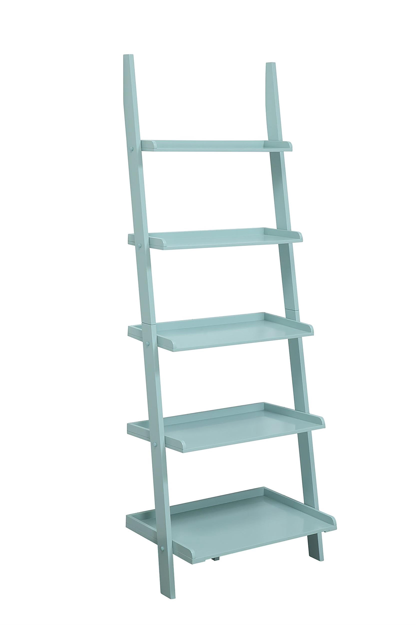 Pemberly Row Bookshelf Ladder in Sea Foam Green Wood Finish