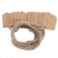 thumbnail image 4 of 100pcs Brown Kraft Paper Gift Tags Wedding Scallop Label Blank Luggage + Strings, 4 of 9