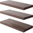 thumbnail image 1 of Floating Shelf  Set of Wall Shelves  Wooden Floating Wall Shelf with Invisible Brackets for Living Room/Bedroom/Bathroom/Kitchen Storage and Decor  Walnut, 1 of 1