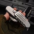 thumbnail image 5 of Compact Multi-Functional Outdoor Tool with Detachable Aluminum Handle - Swiss Crafted Foldable Knife for Camping, Hiking & Travel, Ideal Fruit Cutter and Practical Gift for Outdoor Enthusiasts (Steel, 5 of 5