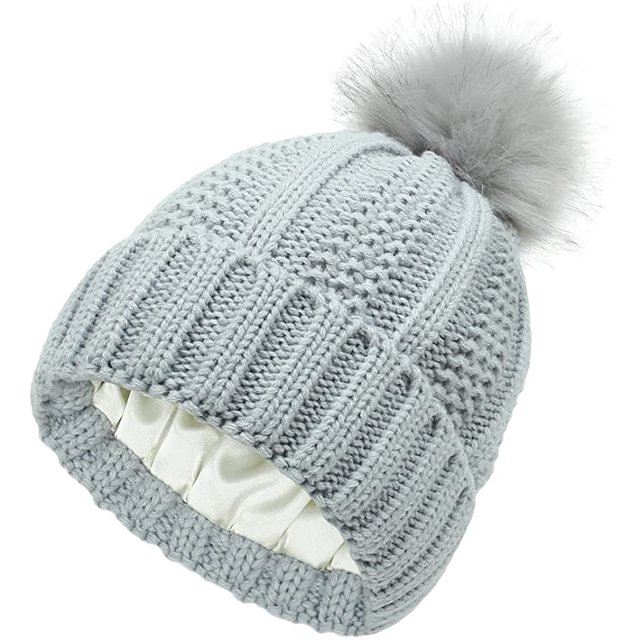 LinYooLi Bonnet Épais pour Femmes Hiver Épais Chaud Tricoté avec Pompon