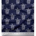 thumbnail image 1 of Soimoi Cotton Voile Fabric Turtle Block Print Fabric by Yard 42 Inch Wide, 1 of 3