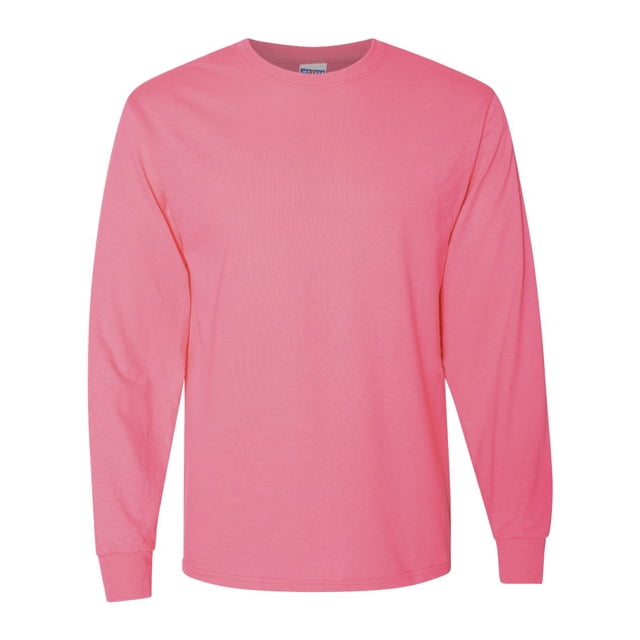 Jerzees Mens DRI-POWER Active Long Sleeve Crew T-Shirt, M, Neon Pink