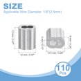 thumbnail image 2 of Uxcell Aluminum Crimping Loop Sleeve, Double Hole Cable Ferrule for Wire Rope 1/8"(2.5mm), 2 of 7
