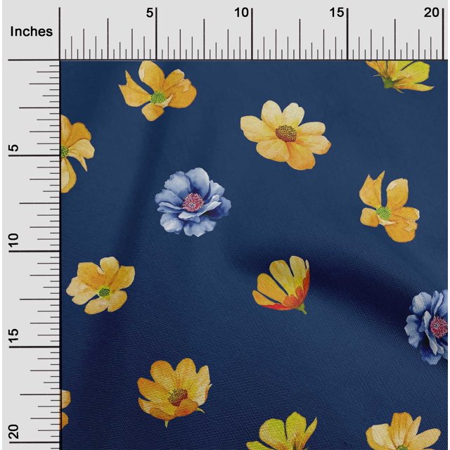 oneOone Polyester Lycra Fabric Flower Watercolor Print Fabric BTY 56 Inch Wide