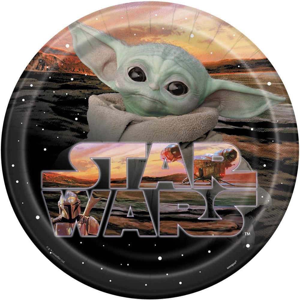 Assiettes plates rondes Disney Grogu de 23 cm (9 po), lot de 8