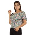 thumbnail image 3 of Moomaya Hauts Imprimés pour Femmes Blouse à Manches Courtes Évasée, 3 of 7