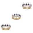 thumbnail image 2 of ZheElen Alloy Durable And Non-deforming Rhinestone For Wedding Or Cosplay Family Wedding Hair Crown Gold  + sapphire 3Set, 2 of 6