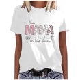 thumbnail image 1 of EQWLJWE Tops Summer pour Femmes Tops Dégagement Mode Femmes Manches Courtes Col Rond en Vrac Blouse Tops Manches Bouffantes Bordées, 1 of 3