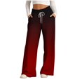 thumbnail image 2 of Pants for Women, Womens Fashionable Striped Printed Drawstring Wide Leg Pants, 2 of 5