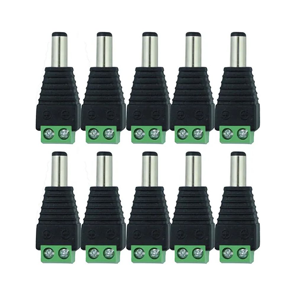 10PCS male DC Power plug 5.5 x 2.1MM 12V 24V Adapter Connector Plug ...