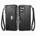 thumbnail image 4 of Étui Rabattable pour FOXDOCK Samsung Galaxy A16 Portefeuille Fonction Floral Embossé Choix de Cadeau Protection Complète Support d'Affichage, 4 of 6