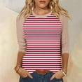 thumbnail image 1 of Mefallenssiah Blouses pour Femmes Décontractées Mode Féminine T-Shirt Imprimé Manches 3/4 Blouse Col Rond Hauts Décontractés, 1 of 5