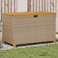 thumbnail image 1 of vidaXL Garden Storage Box Beige 110x55x63 cm Poly Rattan Acacia Wood, 1 of 5