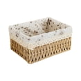 thumbnail image 3 of thefmos 3Pcs Small Woven Storage Basket, Rectangular Decorative Rattan Organizer Bin, Plastic Sundries CosmeticToyContainer for Home Bathroom Bedroom Kitchen Office, 3 of 9