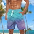 thumbnail image 2 of Plebaso Beach Shorts for Men Gradient Print Casual Shorts Drawstring Lightweight Summer Fashion Shorts, 2 of 5