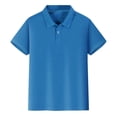 thumbnail image 1 of Hiiyo Kids Girls Short Sleeve Polo Shirt Children Solid Color Basic Unisex Polos, 1 of 5
