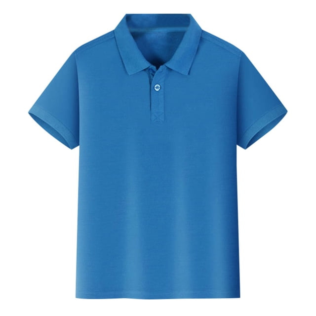 Hiiyo Kids Girls Short Sleeve Polo Shirt Children Solid Color Basic Unisex Polos