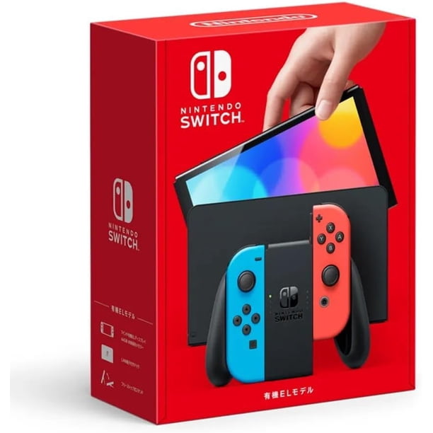 Nintendo Switch Console - OLED Model with Neon Blue and Red Joy
