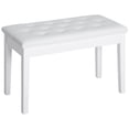thumbnail image 1 of HOMCOM 30" Padded Storage Piano Bench Artist Keyboard Seat Faux Leather (White), 1 of 10