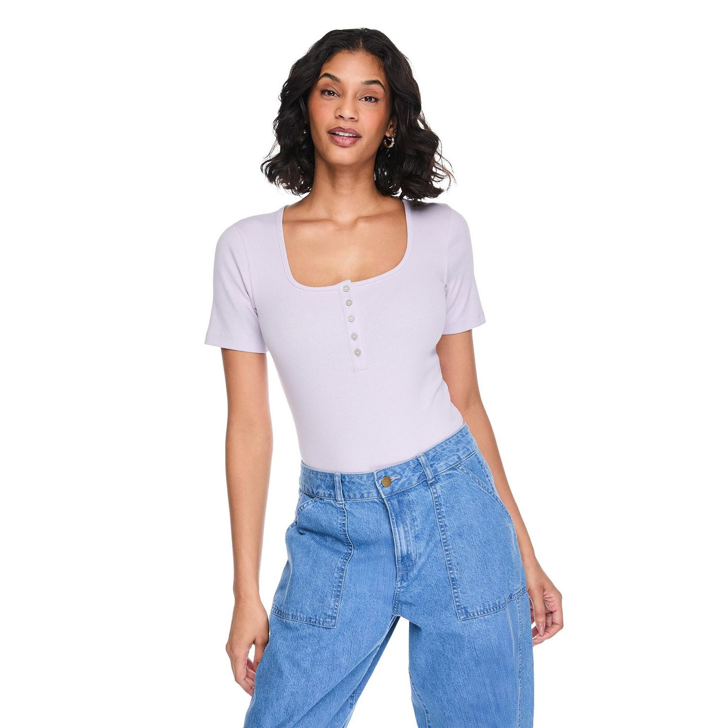 Justaucorps avec encolure henley George pour femmes