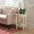 thumbnail image 2 of Bowery Hill Table d'Appoint Rond en Bois Blanc Cassé avec Rangement 18,5 Pouces Non Assemblé, 2 of 6