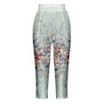 thumbnail image 4 of CHGBMOK Capris Raccourcis Imprimés pour Femmes Grande Taille, Taille Élastique, Liquidation d'Été, 4 of 5