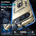 thumbnail image 5 of KOMI Étui Compatible avec Google Pixel 9/9 Pro, Couvercle d'Objectif d'Appareil Photo Coulissant Intégré + Protecteur d'Écran + Support Anneau pour Doigt avec Béquille, Étui de Téléphone Robuste Antichoc à Protection Intégrale, Or, 5 of 5