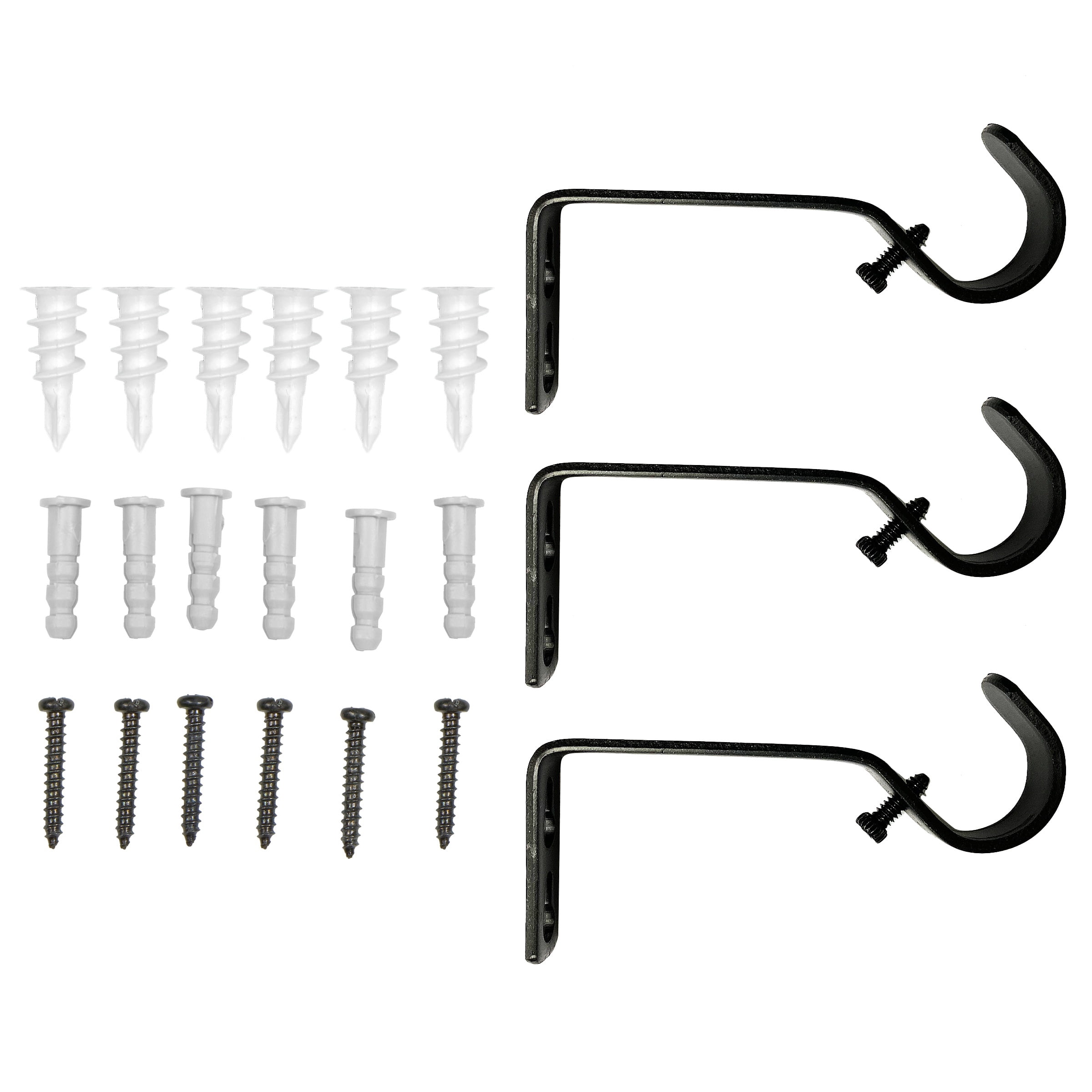 Mainstays 1” Black Ball Adjustable Curtain Rod, 30”-84”