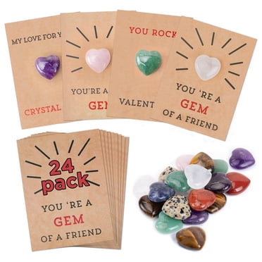 Danhjin Acrylic Cardboard 24 Pack Valentines Cards With Heart Randomly Valentines Day Decorations