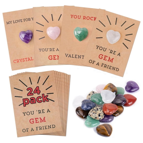 24 Pack Valentines Cards with Heart Randomly