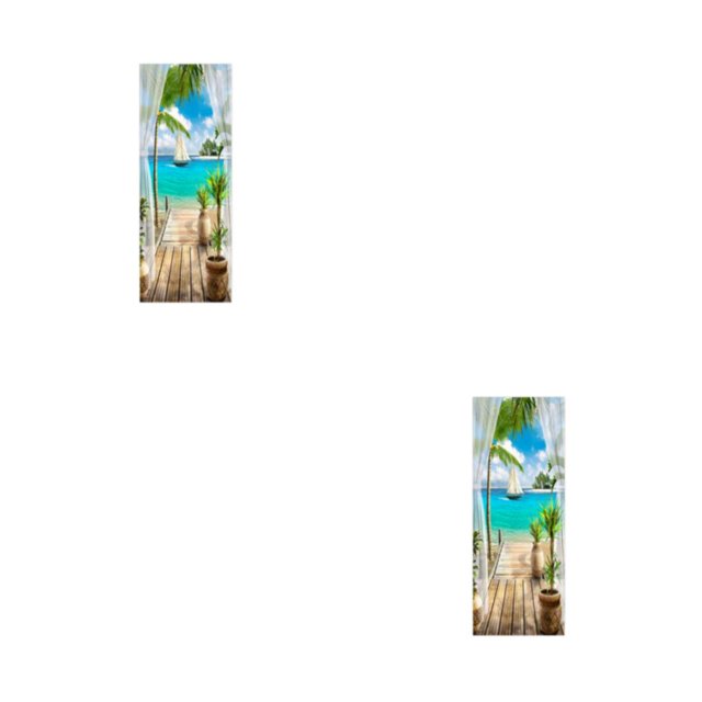 Redempat 2pcs/set Add Touch Of Elegance To Space With 3D Door Stickers Instantly Change Look Of Room PVC 3D Door Mural Sticker As Shown XL:95*215cm 2Set