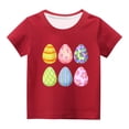thumbnail image 1 of MAOWAPLG Chemises pour Filles Tout-Petits Enfants Garçons Filles Mode Pâques Mignon Oeufs de Pâques Imprimé Col Rond Imprimé Manche Courte Haut, 1 of 1