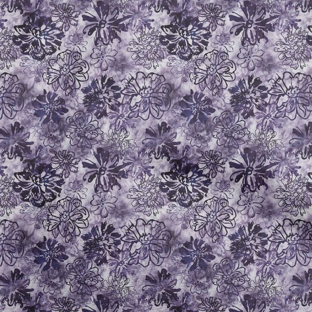 oneOone Cotton Silk Violet Fabric Abstract Floral Craft Projects Decor Fabric Printed By The Yard 42 Inch Wide