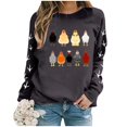 thumbnail image 4 of Femmes Blouse Chemise Décontractée à Manches Longues Chandails à Col Rond Vêtements à Manches Longues T Poulet Graphique Imprimé Chandail à Enfiler Boyfriend Surdimensionné Chandail Chandails Haut Blouse, 4 of 4