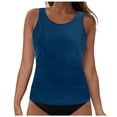 thumbnail image 1 of MIASHUI Women's Tankini Swimwear Set Bikini Top With Swim Shorts Beach Pool Outfit Navy,XL, 1 of 6
