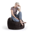 thumbnail image 3 of Gouchee Home Fluffy Charcoal Faux Fur Bean Bag Chair – Plush Lounge Seating with Polystyrene Bead Filling, Suitable for Adults and Teens, Lightweight & Portable for Bedroom, Dorm or Living Room, 3 of 8