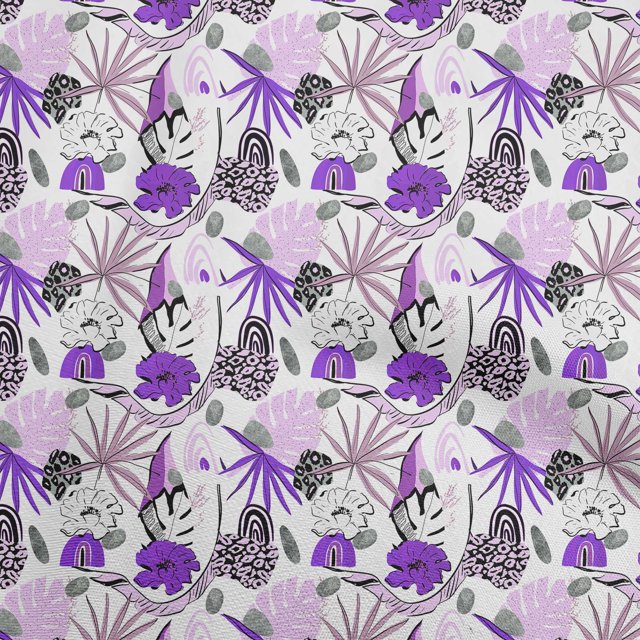 oneOone Viscose Jersey Light Pink Fabric Tropical Abstract Floral Craft Projects Decor Fabric Printed By The Yard 60 Inch Wide