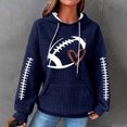 thumbnail image 2 of Rbaofujie Chandails à Capuchon Mignons Femmes Décontracté Manches Longues Col Rond Chandails pour Dames Hauts Blouse Chandail à Capuchon Uni Bleu Marine Chandail pour Femmes, 2 of 4