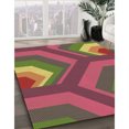 thumbnail image 3 of Ahgly Tapis d'Intérieur Lavable en Machine Carré Transitionnel Brun Doré Foncé, 3 Pieds Carré, 3 of 7