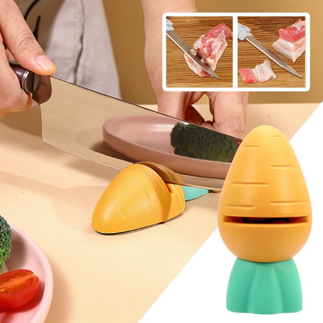 Oleegame 1PC Tomato Slicer And Lemon Slicer Kitchen Fruit Mini Gadgets Kitchen Kitchen Stone Carrot Household Sharpening Tool Cute Sharpening Yellow