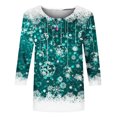 thumbnail image 4 of Pisexur Chandails de Noël pour Femmes Chandails à Manches 3/4 pour Femmes Chandails à Col Rond Graphiques Amusants Chandails à Capuchon Décontractés pour les Fêtes de Noël Confort Amples Mode d'Automne Chandails à Enfiler, 4 of 4