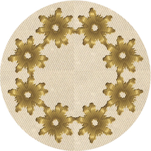 Ahgly Company Machine Washable Indoor Round Transitional Vanilla Gold Area Rugs, 6' Round