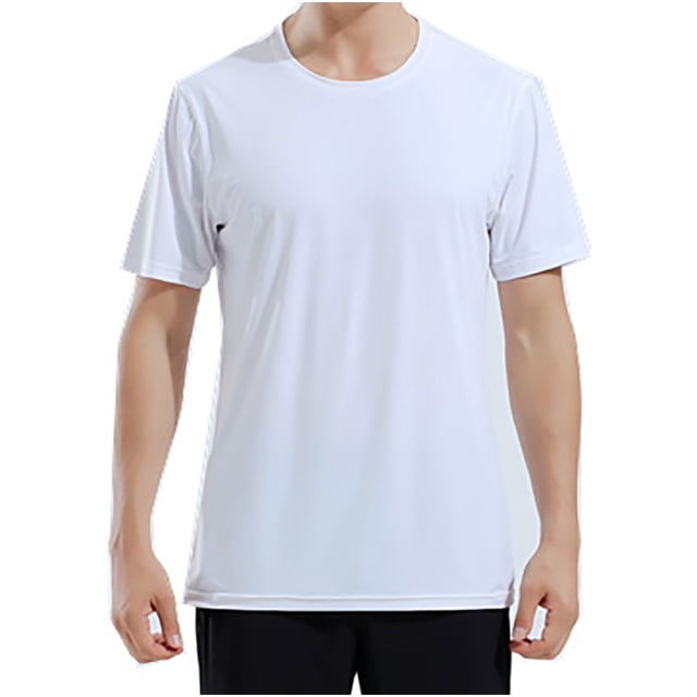 cfhntfmh Short Sleeve Shirts for Men Big and Talls Quick Dry Breathable T-Shirts Basic Solid Workout Athletic Tees