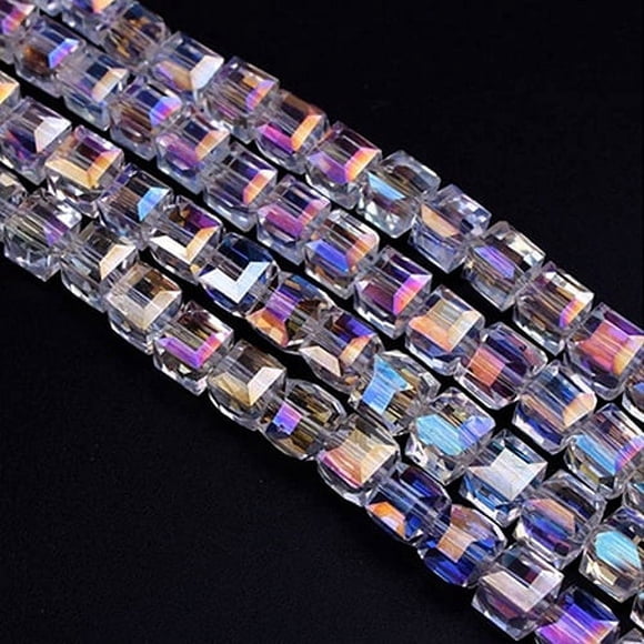 Lot de 100 Pcs Perles en Cristal 4/6 mm Couleur AB Bricolage pour Fabrication de Bijoux Décoratives