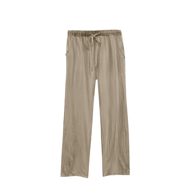 Timegard Plus Size Pants for Women Elastic Waist Drawstring Straight Leg Lounge Pants with Pockets