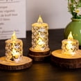 thumbnail image 1 of Transparent Crystal LED Electronic Candle Lights - Battery Operated Flameless Tea Wax Bar Decor for Weddings, Parties, Gifts, 1 of 9